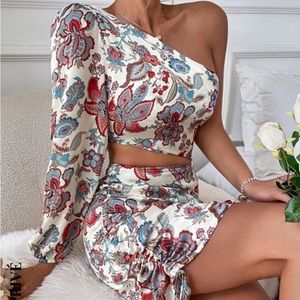 Paisley one shoulder summer dress